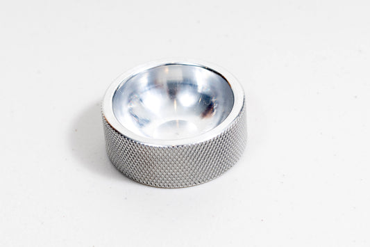 Solid aluminum 2 inch ring dish with knurled edge