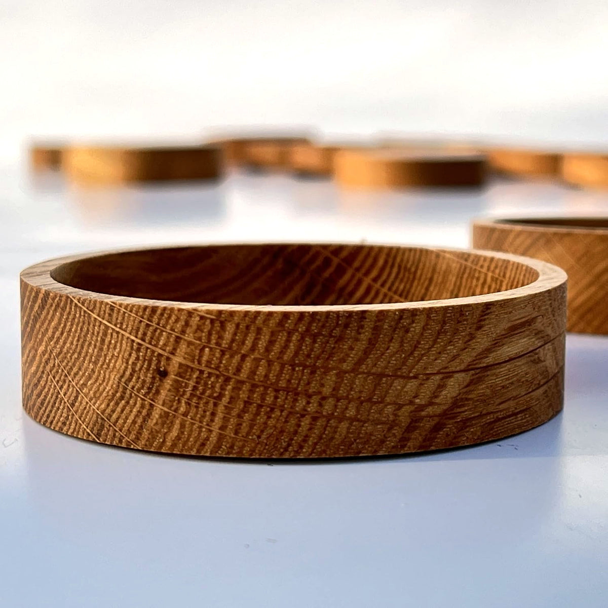 Solid oak 3 inch round ring tray