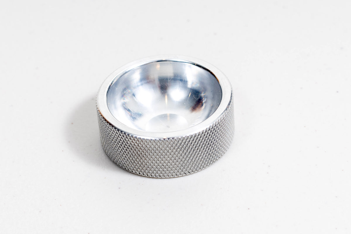 Solid aluminum 2 inch ring dish with knurled edge
