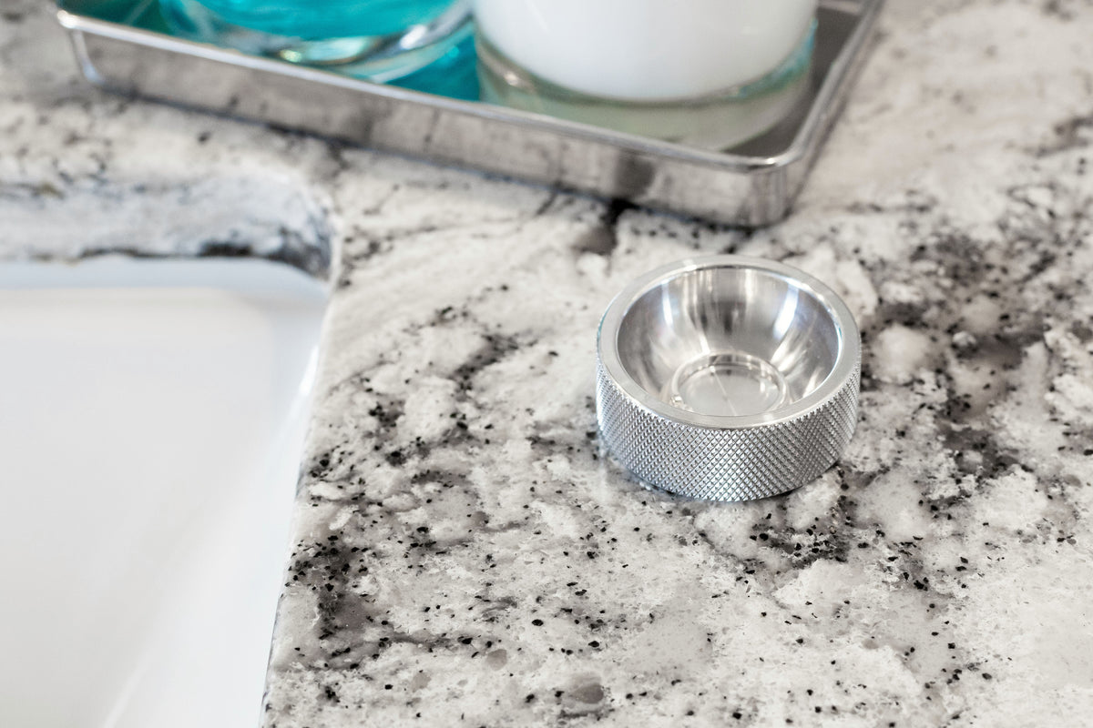 Solid aluminum 2 inch ring dish with knurled edge