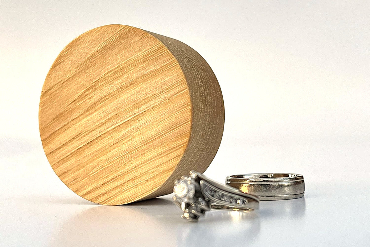 Solid hickory 2 inch round ring dish