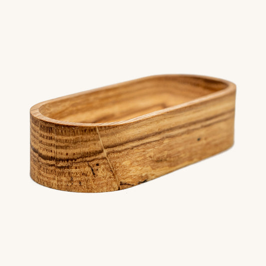 Handmade oak oval jewelry tray