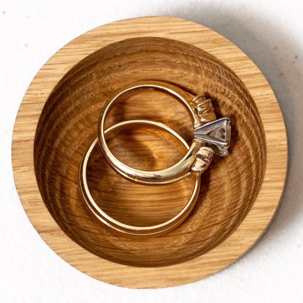 KAC Oak Ring Dish Jewelry Holder